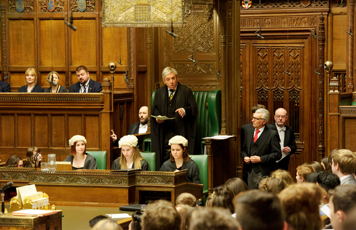 The Speaker, John Bercow, presides the Youth Parliament.