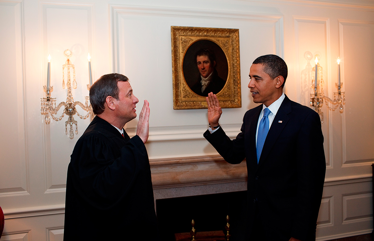 In 2009, President Obama took the oath a second time the day after the Inauguration after Chief Justice John Roberts inverted two words in the oath. Chief Justice Roberts will also administer the oath to Donald Trump.