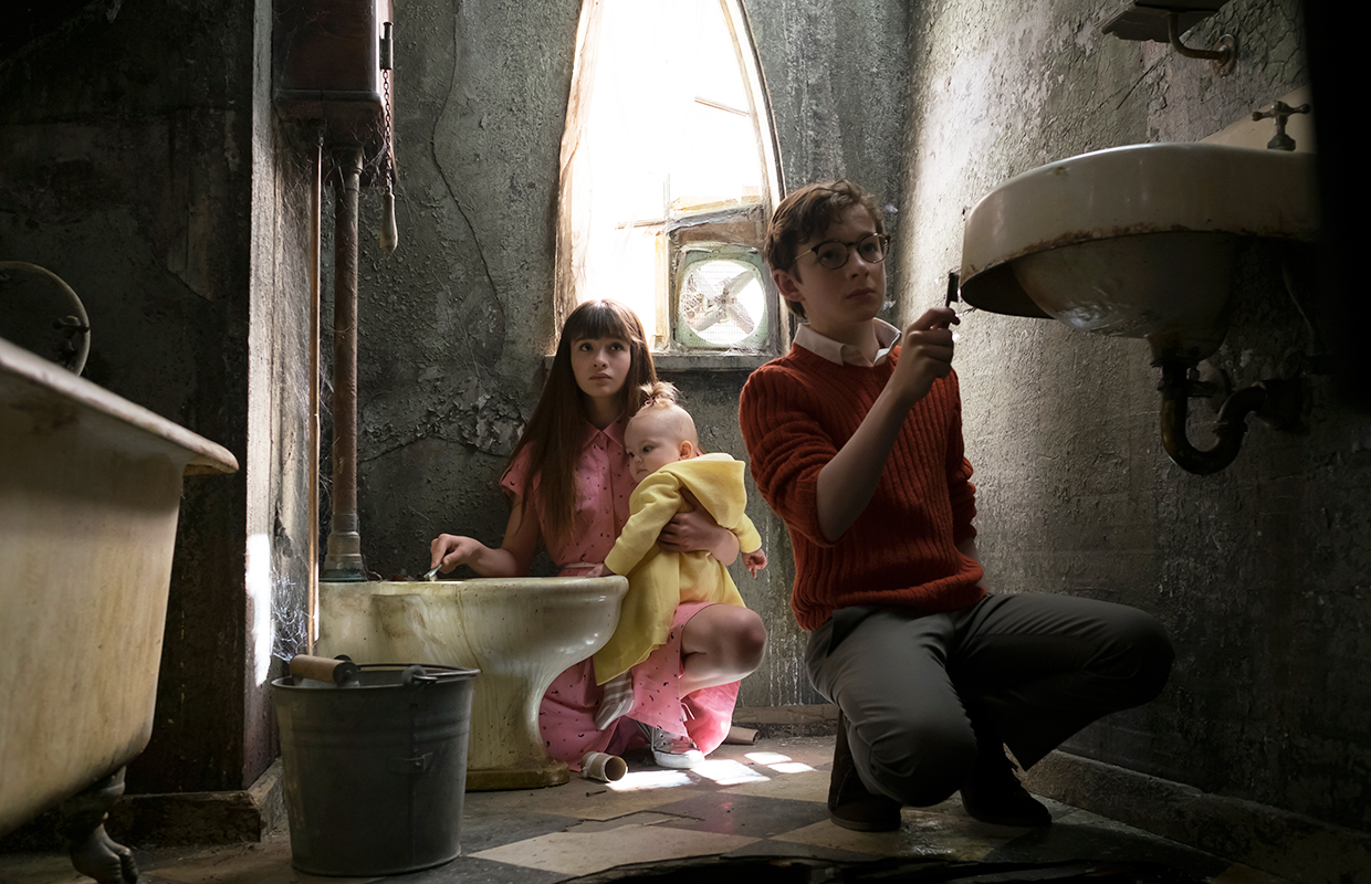 Malina Weissman, Louis Hynes and Presley Smith play the unfortunate Baudelaire orphans: Violet, Klaus and baby Sunny.