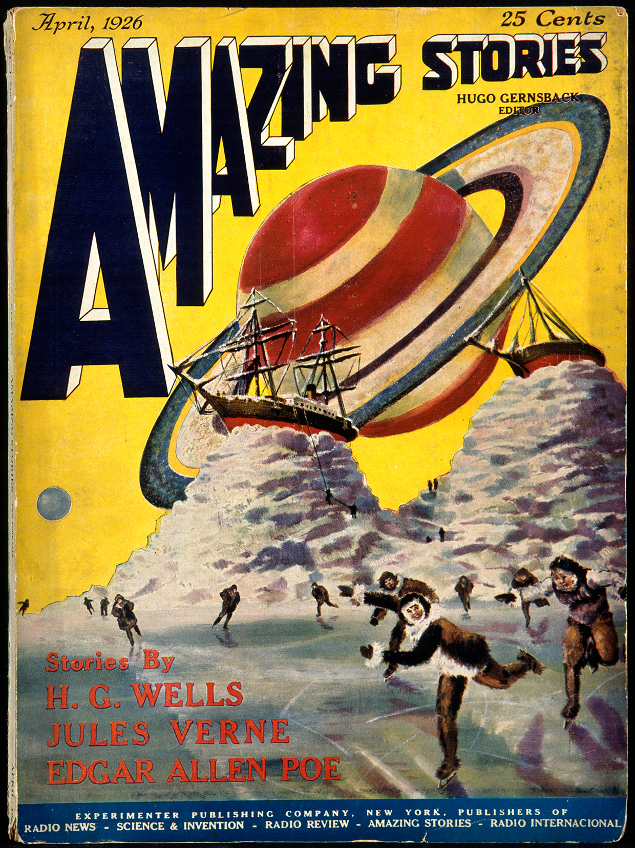 Magazine cover, Amazing Stories (April 1926) #1, Courtesy coll. Maison d'Ailleurs / Agence Martienne.