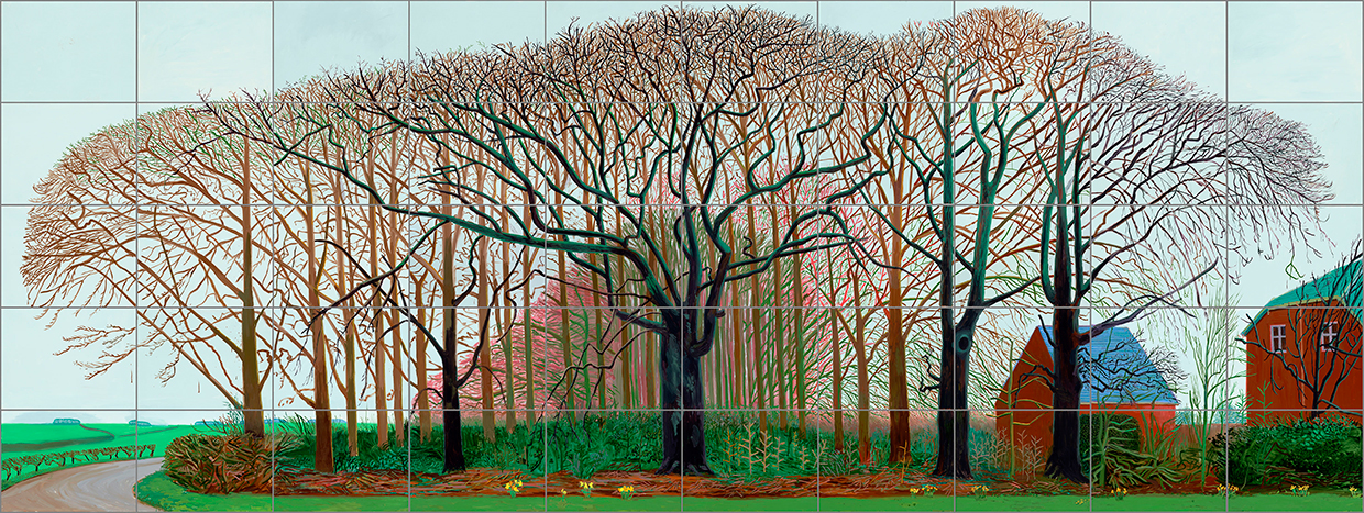Bigger Trees Near Warter or/ou Peinture sur le motif pour le Nouvel Age Post-Photographique, 2007. Oil on 50 canvases. © David Hockney Photo : Prudence Cuming Associates Collection Tate, London