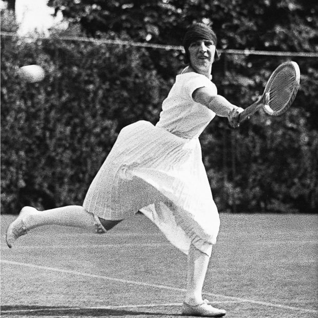 Suzanne Lenglen, a worthy champion despite having to play in a cumbersome skirt.