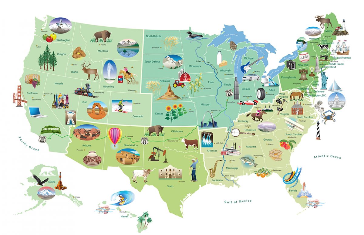 U.S. Landmarks and Icons Map Speakeasy News