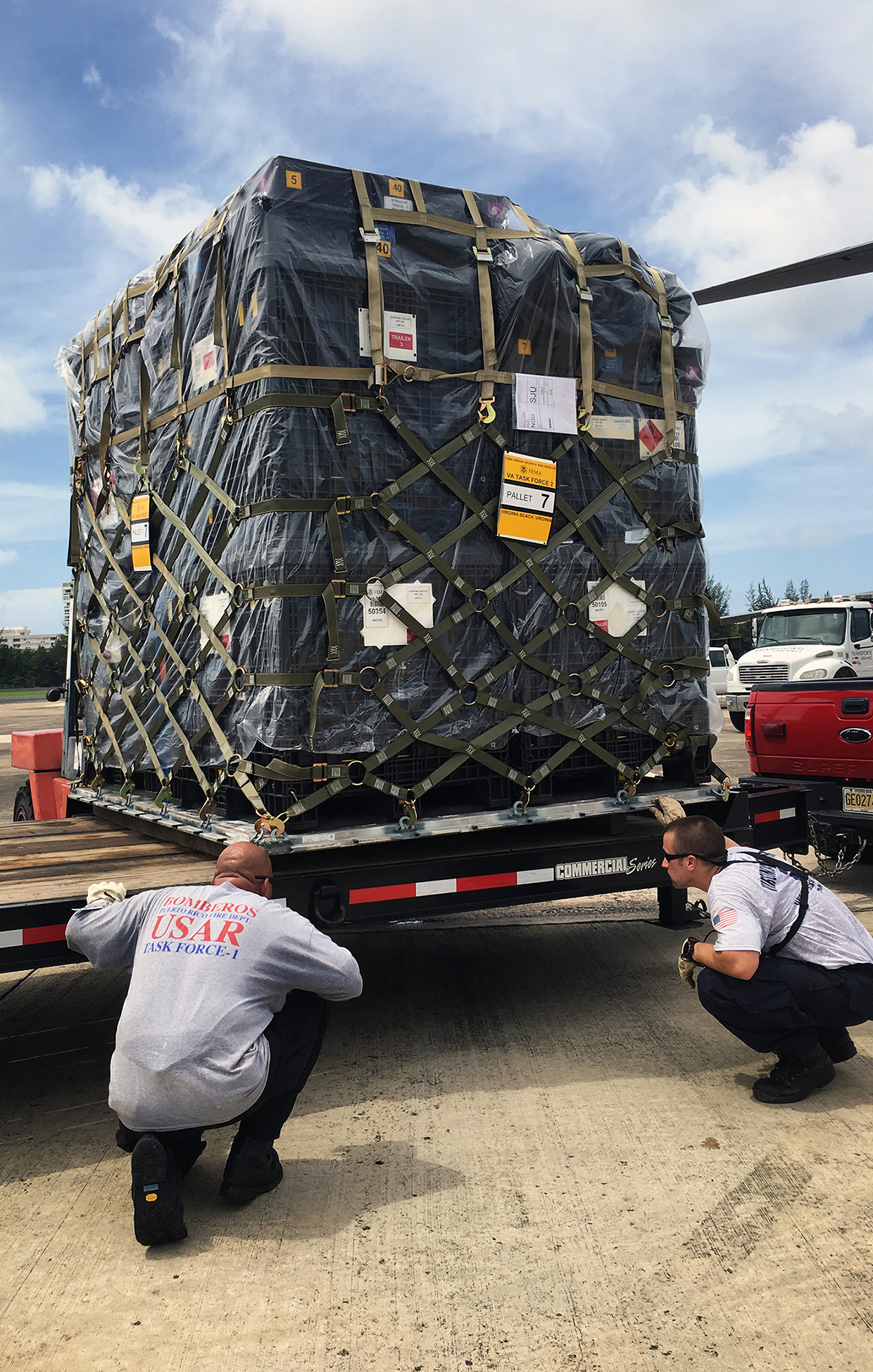 Emergency supplies arriving in Puerto Rico in preparation for Hurricane Irma.