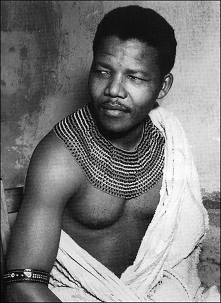 Rolihlahla Mandela dressed for a traditional ceremony.
