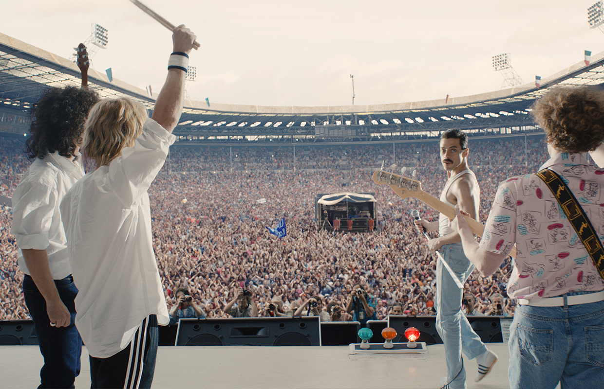 The 1985 Live Aid concert opens and closes the film.