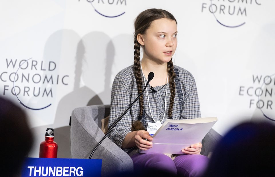 Greta Thunberg addressed the World Economic Forum in Davos in January.