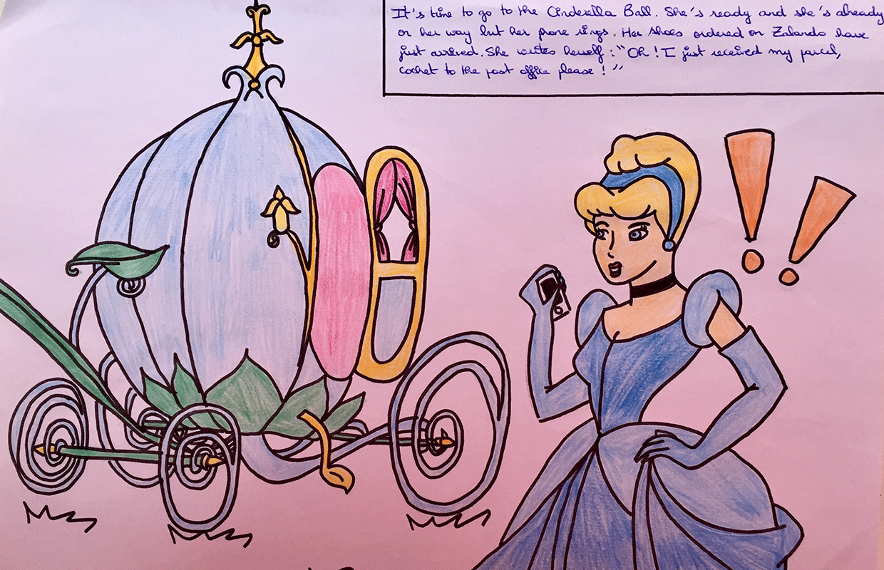 a picture and text about Cinderella
