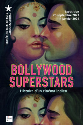 The poster for the Bollywood Superstars exhibition.