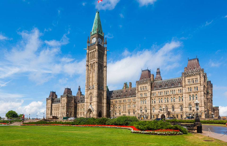 Exterior of the Central Block, the Canadian parliament.