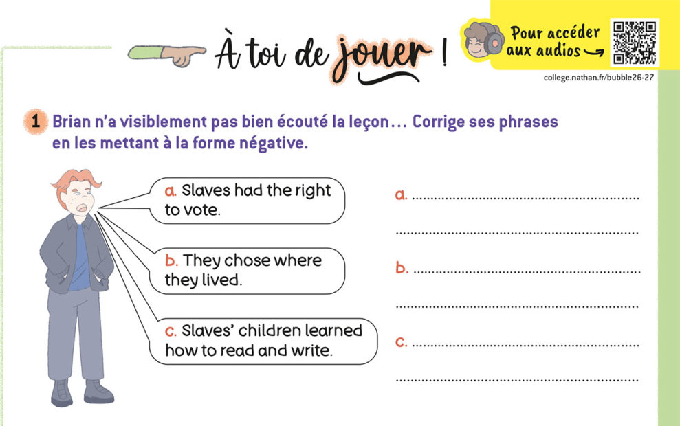 An exercise on using the negative form of the simple past in English.
