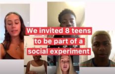 Pictures of several teens with the slogan We invited 8 teens to be part of a social experiment.