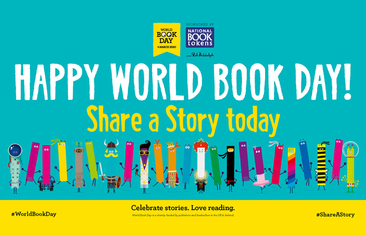 Banner reading Happy World Book Day! Share a Story today.