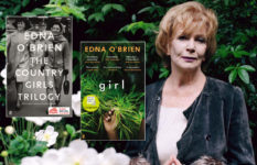 Edna O(Brien with her first and her latest novels, The Country Girls and Girl.