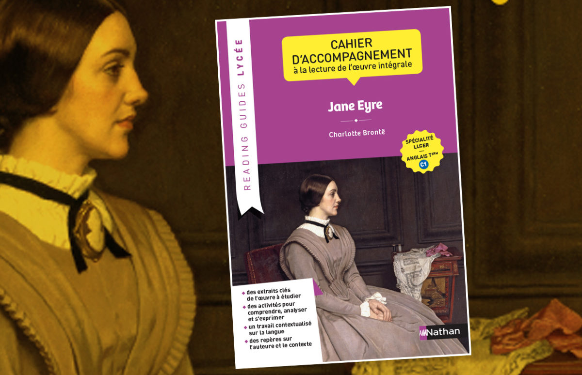 The cover of Jane Eyre and a painting depicting the heroine.