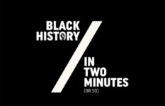 White text on black: Black Histor in two minutes