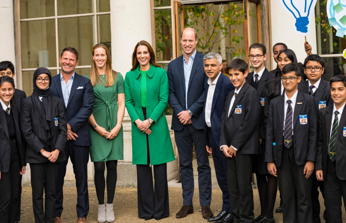 Pince William, the Duchess of Cambridge, London Mayor Sadiq Kahn and school children amongst others celebrating the creating of the prizes.