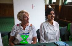 Emma Thompson and Rakhee Thakrar as Extinction Rebellion activists i the film.
