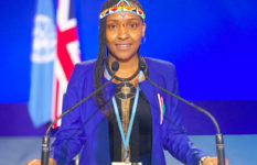 Elizabeth Wathuti making her speech at COP26.