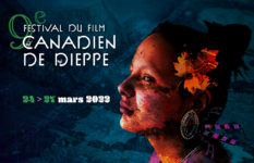 a woman's face and text: festival du film canadien Dieppe 24 à 27 mars