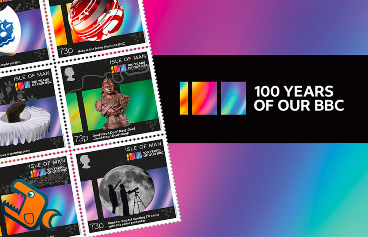 A set of stamps celebrating "100 Years of the BBC"