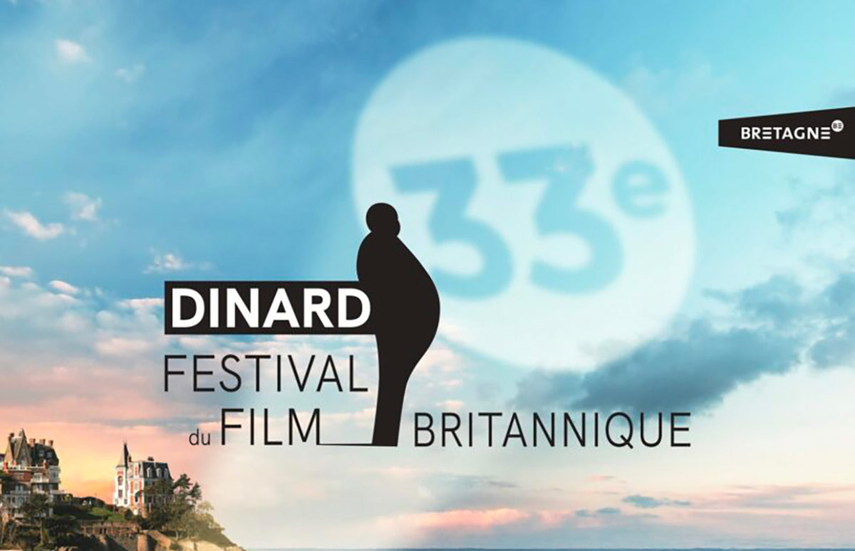 The poster for the 33rd Dinard British Film Festival, with a silhouette of Alfred Hitchcock against an image of Dinard