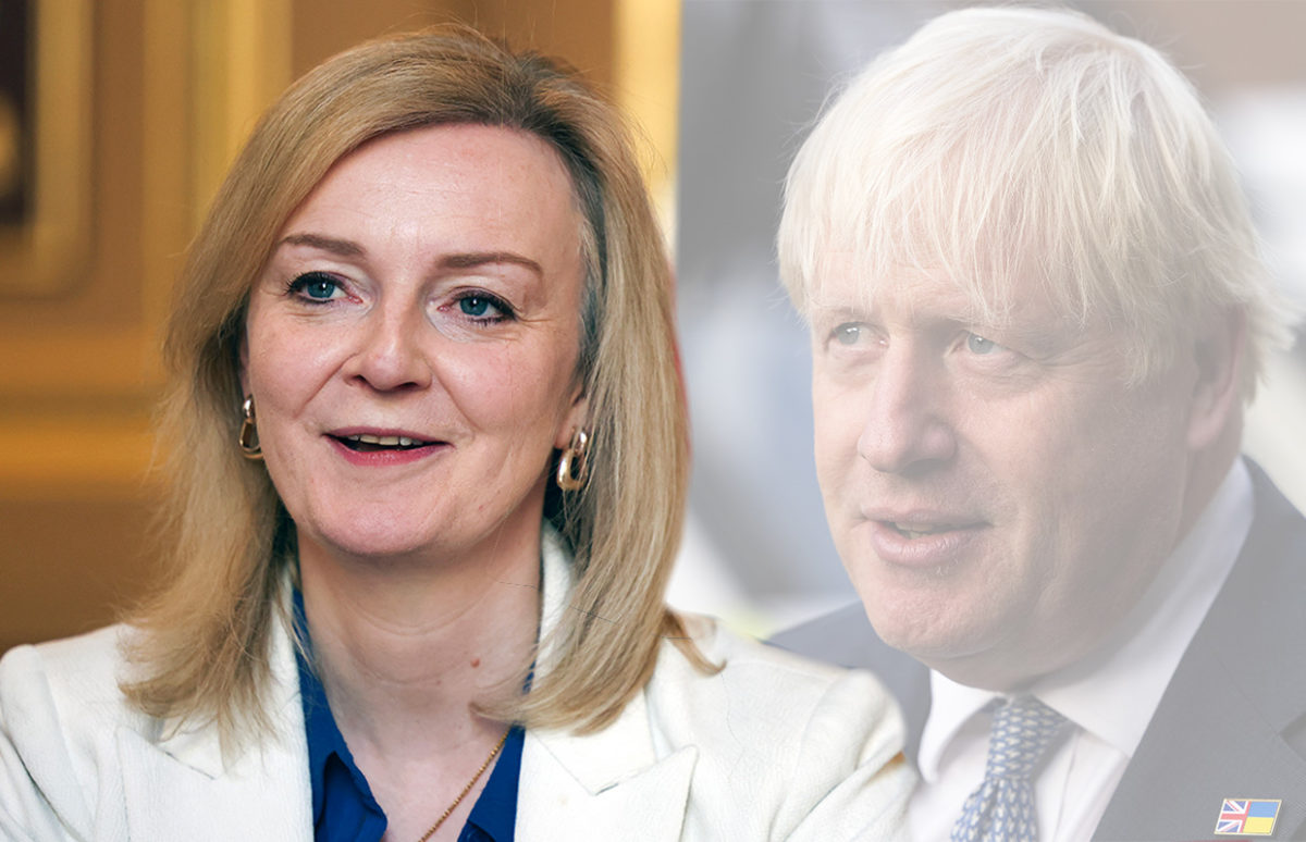 A photo montage of Liz Truss and Boris Johnson headshots