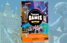 The cover of the Escape Games A>A2 pack with images of London at Christmas, the BFG giant and British schoolchildren in uniform