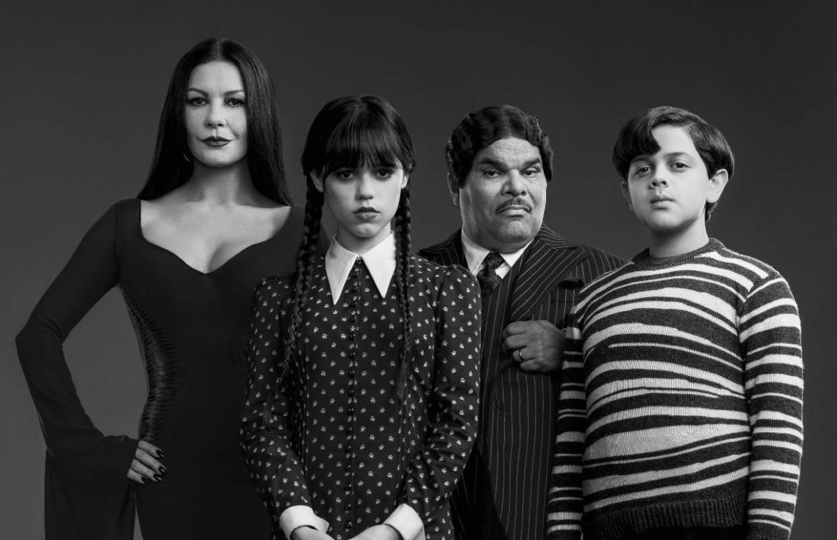 Morticia, Wednesday, Gomez and Pugsley Addams.