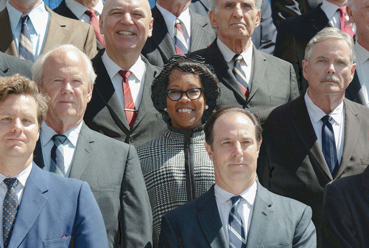 Regina King as Shirley Chisholm, the only African American woman in a sea of Congressmen.