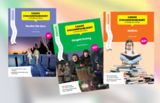 The covers of three reading guides: Number the Stars, Gangsta Granny, Matilda.