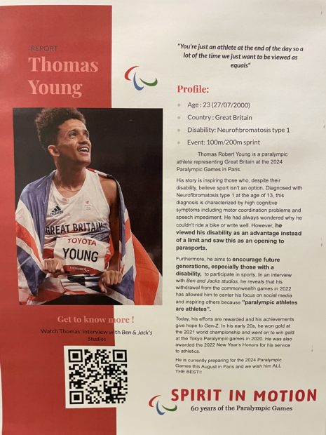 A text about parathlete Thomas Young.