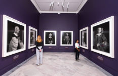The six queens, black and white portraits of waxworks, by Hiroshi Sugimoto.