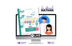 A screen with the book cover and the date of the webinar, 18 September at 3 p.m.