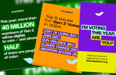 Posters encouraging young U.S. citizens to vote.