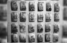 A display of images of Australian WWI soldiers from the Jacques Prévert Middle School's winning video.