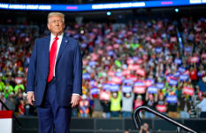 Former and future President Donald Trump at a campaign rally in Pittsburgh, Pennsylvania.