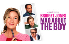 Poster for Bridget Jones Mad About the Boy, showing Bridget and her diary and photo-booth type headshots of her love interest: Mr Wallaker, Roxster and Daniel Cleaver.