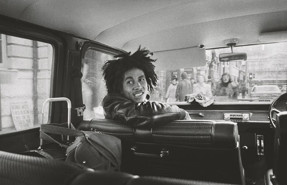 Bob Marley on his tour bus, 1973 , London