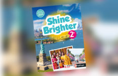 The cover of Shine Bright seconde with young people, the Statue of Liberty and the Mall in London decorated with Union Jacks.
