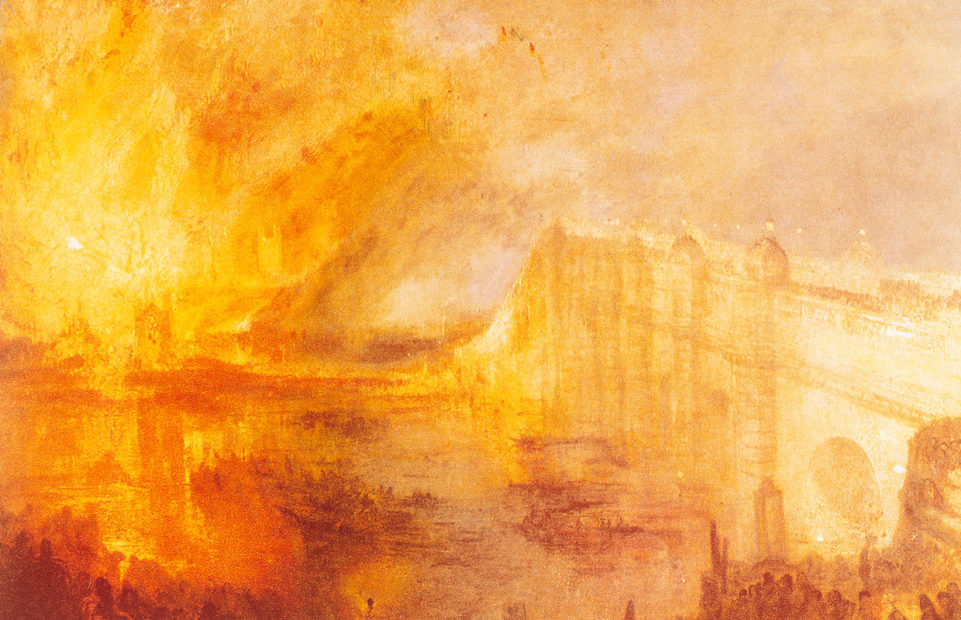 JMW Turner, The Burning of the Houses of Parliament c.1834–5,