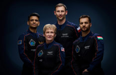 The four astronauts about to go to the ISS.