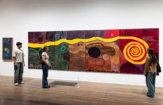 Visitors viewing Obiora Udechukwu, Our Journey 1993